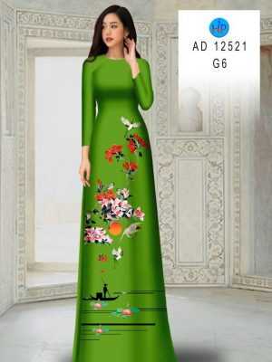 Vải Áo Dài Hoa In 3D AD 12521 61